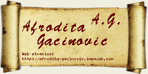 Afrodita Gaćinović vizit kartica
